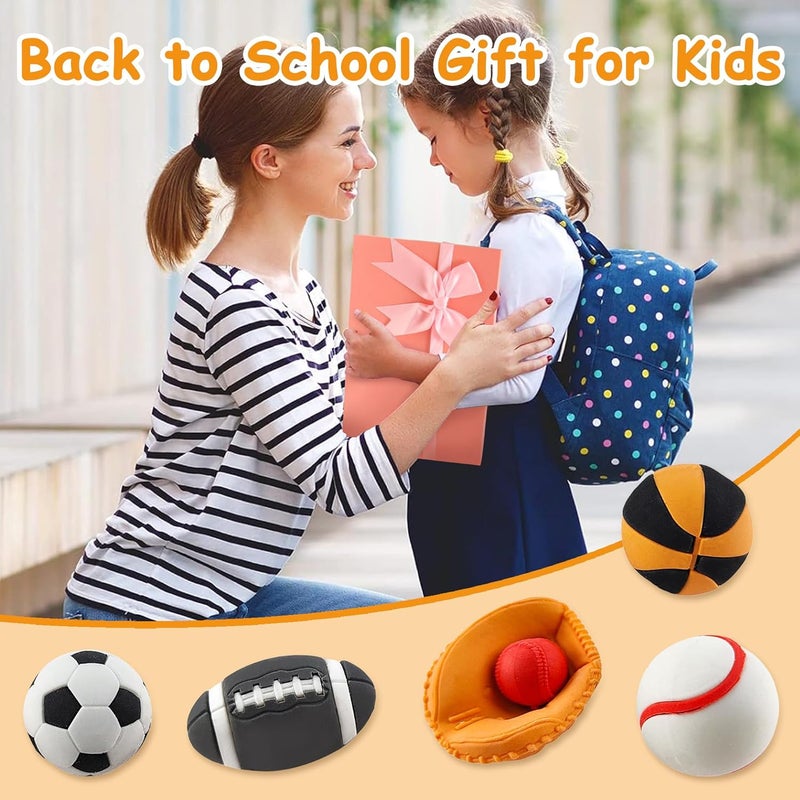 Satomoto 30 pcs Balls Erasers for Kids Classroom Prizes，Puzzle Eraser 3D Take Apart Football Pencil Erasers for Kids Classroom Prizes, Class Treasure Box,Game Rewards,Party Favors, Color Random - Image 5